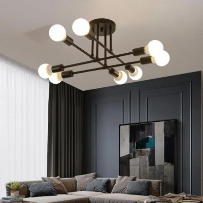 POWERTECH φωτιστικό οροφής HLL-0152, 8x E27, μεταλλικό, μαύρο POWERTECH φωτιστικό οροφής HLL-0152, 8x E27, μεταλλικό, μαύρο