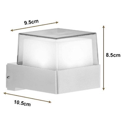 POWERTECH LED φωτιστικό τοίχου HLL-0156, 7W, 4000K, 560lm, IP65, λευκό POWERTECH LED φωτιστικό τοίχου HLL-0156, 7W, 4000K, 560lm, IP65, λευκό