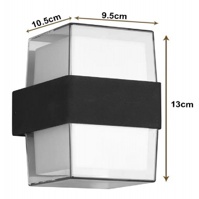 POWERTECH LED φωτιστικό τοίχου HLL-0159, 14W, 4000K, 1120lm, IP65, μαύρο POWERTECH LED φωτιστικό τοίχου HLL-0159, 14W, 4000K, 1120lm, IP65, μαύρο