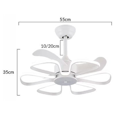 POWERTECH ανεμιστήρας οροφής HLL-0173 με LED φως, 96W, Φ55x35cm, λευκός POWERTECH ανεμιστήρας οροφής HLL-0173 με LED φως, 96W, Φ55x35cm, λευκός