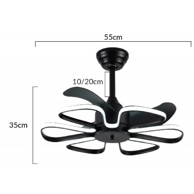 POWERTECH ανεμιστήρας οροφής HLL-0174 με LED φως, 96W, Φ55x35cm, μαύρος POWERTECH ανεμιστήρας οροφής HLL-0174 με LED φως, 96W, Φ55x35cm, μαύρος