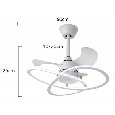 POWERTECH ανεμιστήρας οροφής HLL-0175 με LED φως, 96W, Φ60x25cm, λευκός POWERTECH ανεμιστήρας οροφής HLL-0175 με LED φως, 96W, Φ60x25cm, λευκός