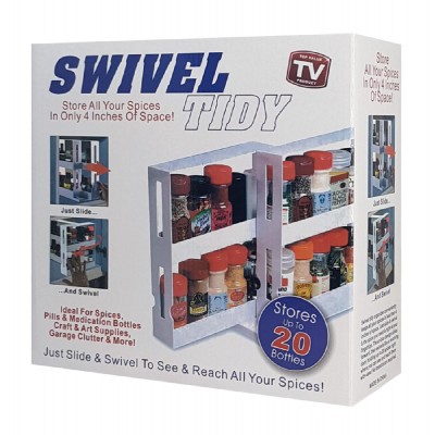 Επιτραπέζια βάση μπαχαρικών HUH-0038, 28 x 10.5 x 28cm, λευκή Επιτραπέζια βάση μπαχαρικών HUH-0038, 28 x 10.5 x 28cm, λευκή