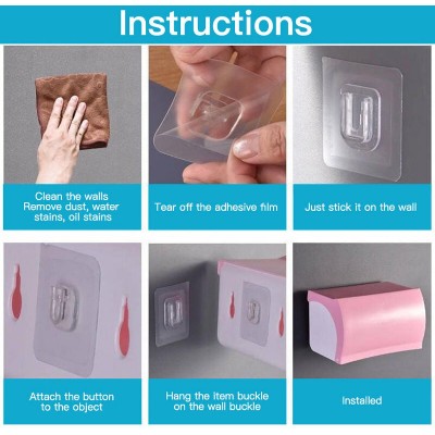 Αυτοκόλλητες βάσεις HUH-0079, 2 όψεων, 6 x 6cm, διάφανο, 5 ζεύγη Αυτοκόλλητες βάσεις HUH-0079, 2 όψεων, 6 x 6cm, διάφανο, 5 ζεύγη