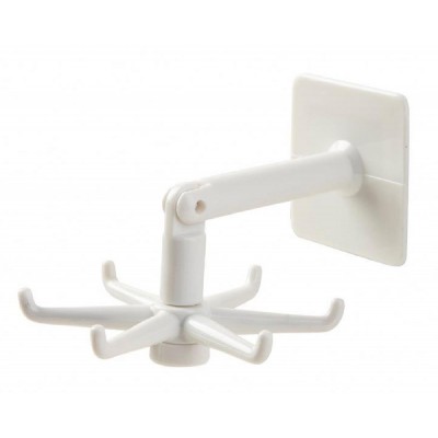 Κρεμάστρα τοίχου για κουζίνα-μπάνιο HUH-0097 περιστρεφόμενη, 11cm, λευκή Κρεμάστρα τοίχου για κουζίνα-μπάνιο HUH-0097 περιστρεφόμενη, 11cm, λευκή