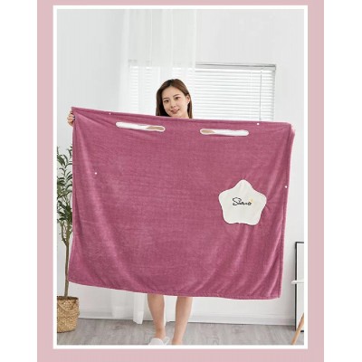 Πετσέτα-μπουρνούζι μπάνιου HUH-0099, 85x150cm, μωβ Πετσέτα-μπουρνούζι μπάνιου HUH-0099, 85x150cm, μωβ