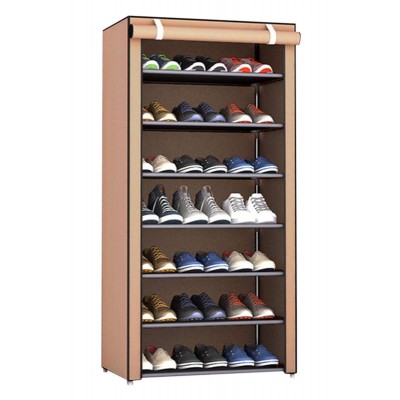 Υφασμάτινη παπουτσοθήκη HUH-0125 με 7 ράφια, 57x28x126cm, καφέ Υφασμάτινη παπουτσοθήκη HUH-0125 με 7 ράφια, 57x28x126cm, καφέ