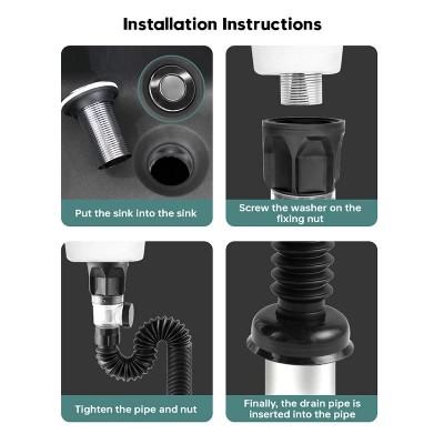 Εύκαμπτο σιφώνι νιπτήρα HUH-0139, μπάνιου/κουζίνας, Φ32mm, λευκό Εύκαμπτο σιφώνι νιπτήρα HUH-0139, μπάνιου/κουζίνας, Φ32mm, λευκό