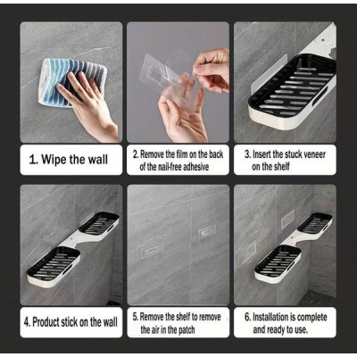 Επιτοίχια βάση οργάνωσης HUH-0155 για μπάνιο-κουζίνα, 10.3x60cm, λευκή Επιτοίχια βάση οργάνωσης HUH-0155 για μπάνιο-κουζίνα, 10.3x60cm, λευκή