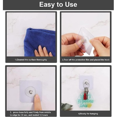 HOME USE αυτοκόλλητες βάσεις HUH-0156, 57x57mm, διάφανο, 4τμχ HOME USE αυτοκόλλητες βάσεις HUH-0156, 57x57mm, διάφανο, 4τμχ