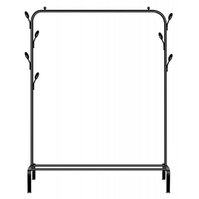 HOME USE κρεμάστρα δαπέδου HUH-0179, μεταλλική, 110x40x150cm, μαύρη HOME USE κρεμάστρα δαπέδου HUH-0179, μεταλλική, 110x40x150cm, μαύρη