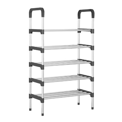 HOME USE παπουτσοθήκη HUH-0181, 5 ράφια, 60x30x95cm, μαύρη-ασημί HOME USE παπουτσοθήκη HUH-0181, 5 ράφια, 60x30x95cm, μαύρη-ασημί