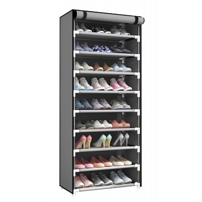 HOME USE υφασμάτινη παπουτσοθήκη HUH-0182 με 9 ράφια, 57x28x160cm, γκρι HOME USE υφασμάτινη παπουτσοθήκη HUH-0182 με 9 ράφια, 57x28x160cm, γκρι