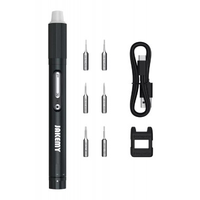 JAKEMY ηλεκτρικό κατσαβίδι JM-Y05 με LED φακό, 3 λειτουργίες, 6 μύτες JAKEMY ηλεκτρικό κατσαβίδι JM-Y05 με LED φακό, 3 λειτουργίες, 6 μύτες