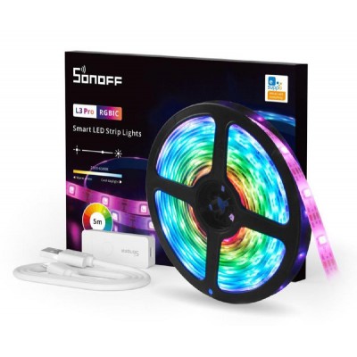 SONOFF smart LED καλωδιοταινία L3 Pro, RGBIC, αδιάβροχη, Wi-Fi & BT, 5m SONOFF smart LED καλωδιοταινία L3 Pro, RGBIC, αδιάβροχη, Wi-Fi & BT, 5m