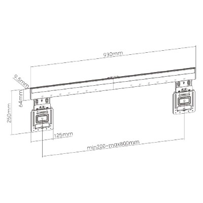 BRATECK επιτοίχια βάση LED-1948 για οθόνη 43"-100", 75kg BRATECK επιτοίχια βάση LED-1948 για οθόνη 43"-100", 75kg