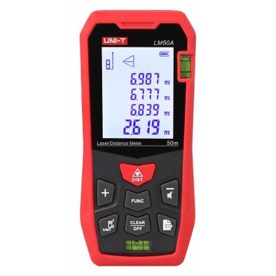 UNI-T laser μετρητής απόστασης LM50A, m/ft/in, 50m UNI-T laser μετρητής απόστασης LM50A, m/ft/in, 50m