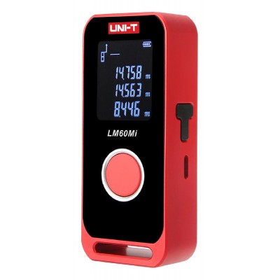UNI-T μίνι laser μετρητής απόστασης LM60Mi, επαναφορτιζόμενος, m/ft/in, 60m UNI-T μίνι laser μετρητής απόστασης LM60Mi, επαναφορτιζόμενος, m/ft/in, 60m