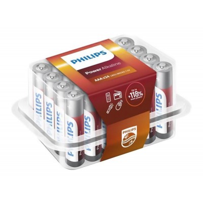 PHILIPS Power αλκαλικές μπαταρίες LR03P24P/10, AAA LR03 1.5V, 24τμχ PHILIPS Power αλκαλικές μπαταρίες LR03P24P/10, AAA LR03 1.5V, 24τμχ