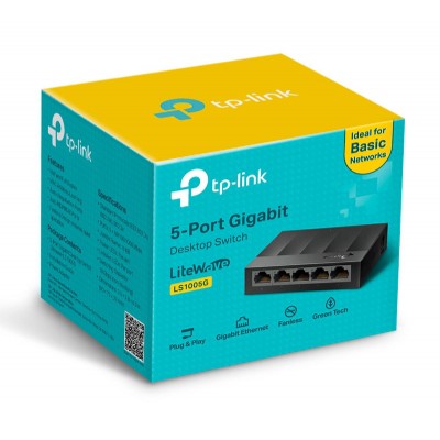 TP-LINK desktop switch LiteWave LS1005G, 5-port 10/100/1000Mbps, Ver 3.0 TP-LINK desktop switch LiteWave LS1005G, 5-port 10/100/1000Mbps, Ver 3.0