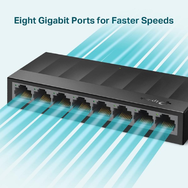 TP-LINK desktop switch LiteWave LS1008G, 8-port 10/100/1000Mbps, Ver 3.0 TP-LINK desktop switch LiteWave LS1008G, 8-port 10/100/1000Mbps, Ver 3.0
