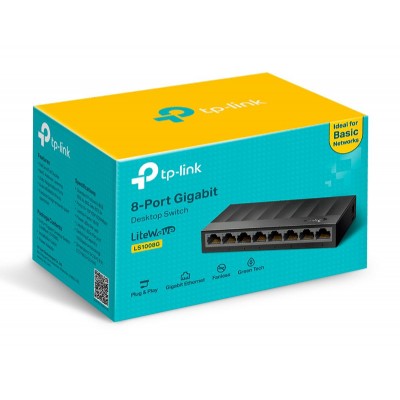 TP-LINK desktop switch LiteWave LS1008G, 8-port 10/100/1000Mbps, Ver 3.0 TP-LINK desktop switch LiteWave LS1008G, 8-port 10/100/1000Mbps, Ver 3.0