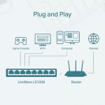 TP-LINK desktop switch LiteWave LS1008, 8-port 10/100Mbps, Ver 1.0 TP-LINK desktop switch LiteWave LS1008, 8-port 10/100Mbps, Ver 1.0