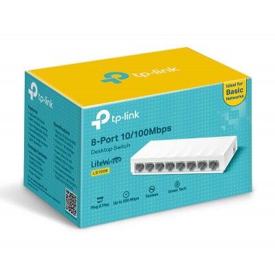TP-LINK desktop switch LiteWave LS1008, 8-port 10/100Mbps, Ver 1.0 TP-LINK desktop switch LiteWave LS1008, 8-port 10/100Mbps, Ver 1.0