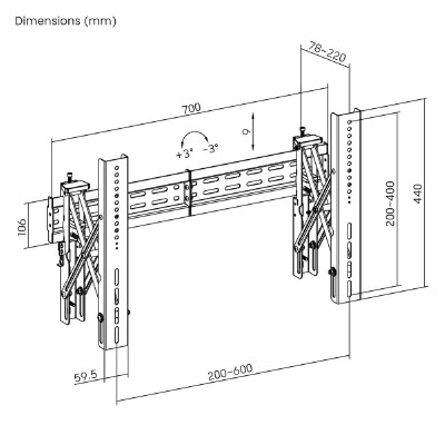 BRATECK επιτοίχια βάση LVW02E-46T για τηλεόραση 37-70", Pop-Out, 70kg BRATECK επιτοίχια βάση LVW02E-46T για τηλεόραση 37-70", Pop-Out, 70kg
