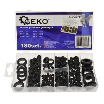 GEKO σετ λαστιχένιες ροδέλες G02915, διάφορα μεγέθη, 180τμχ GEKO σετ λαστιχένιες ροδέλες G02915, διάφορα μεγέθη, 180τμχ