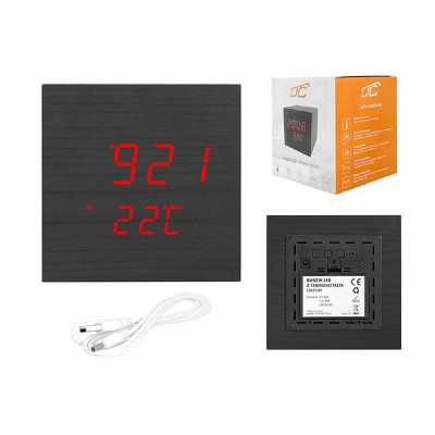 LTC ψηφιακό ρολόι LXLTC07 με ξυπνητήρι & θερμόμετρο, επιτραπέζιο, μαύρο LTC ψηφιακό ρολόι LXLTC07 με ξυπνητήρι & θερμόμετρο, επιτραπέζιο, μαύρο