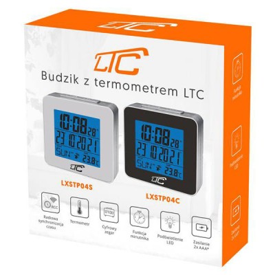 LTC ψηφιακό ρολόι LXSTP04C με ξυπνητήρι & θερμόμετρο, επιτραπέζιο, μαύρο LTC ψηφιακό ρολόι LXSTP04C με ξυπνητήρι & θερμόμετρο, επιτραπέζιο, μαύρο