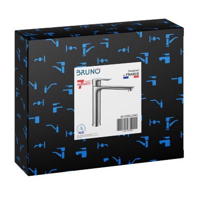 BRUNO αναμεικτική μπαταρία νιπτήρα M12569-234C, μπάνιου, ασημί BRUNO αναμεικτική μπαταρία νιπτήρα M12569-234C, μπάνιου, ασημί