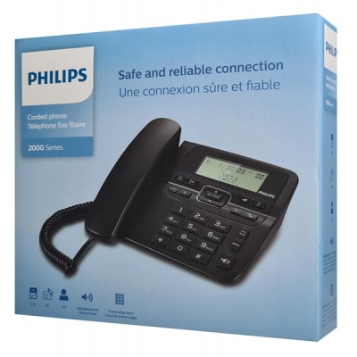 PHILIPS ενσύρματο τηλέφωνο M20B-00, λειτουργία ανοιχτής ακρόασης, μαύρο PHILIPS ενσύρματο τηλέφωνο M20B-00, λειτουργία ανοιχτής ακρόασης, μαύρο