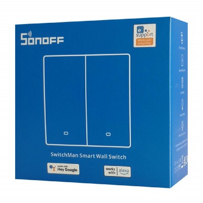 SONOFF smart διακόπτης M5-2C-86, διπλός, WiFi, γκρι SONOFF smart διακόπτης M5-2C-86, διπλός, WiFi, γκρι