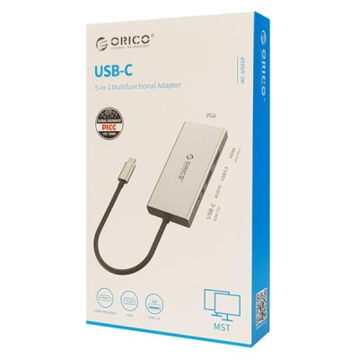 ORICO docking station MC-U501P, USB Type-C, 5-ports, γκρι ORICO docking station MC-U501P, USB Type-C, 5-ports, γκρι