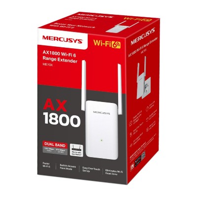 MERCUSYS range extender ME70X, Wi-Fi 6, 1800Mbps AX1800, Ver. 1.0 MERCUSYS range extender ME70X, Wi-Fi 6, 1800Mbps AX1800, Ver. 1.0