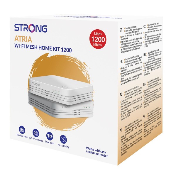 STRONG WiFi Mesh Home Kit ATRIA 1200 V2, 1200Mbps Dual Band, 2τμχ STRONG WiFi Mesh Home Kit ATRIA 1200 V2, 1200Mbps Dual Band, 2τμχ