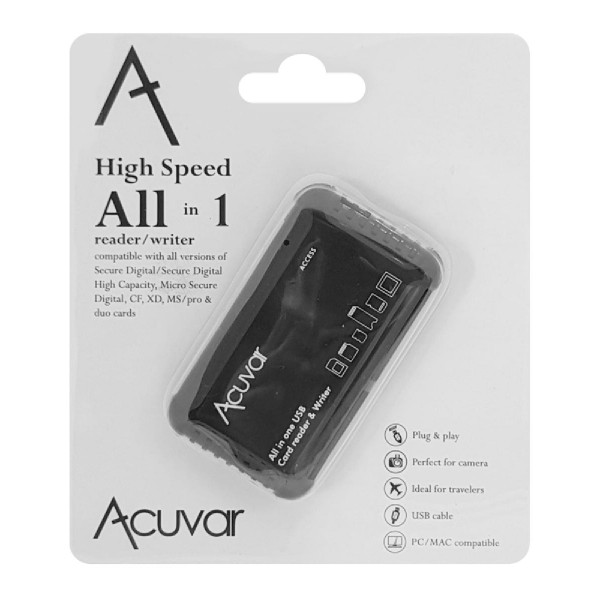 ACUVAR card reader MFALLCR1, SD/SDHC, Micro SD, CF, XD, MS/Pro, Duo Card