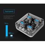 ORICO USB 3.0 Hub MH4U-U3, 4x USB3.0, 5Gbps, διάφανο