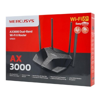 MERCUSYS router MR80X, Wi-Fi 6, 3Gbps AX3000, Dual Band, Ver. 3.0 MERCUSYS router MR80X, Wi-Fi 6, 3Gbps AX3000, Dual Band, Ver. 3.0