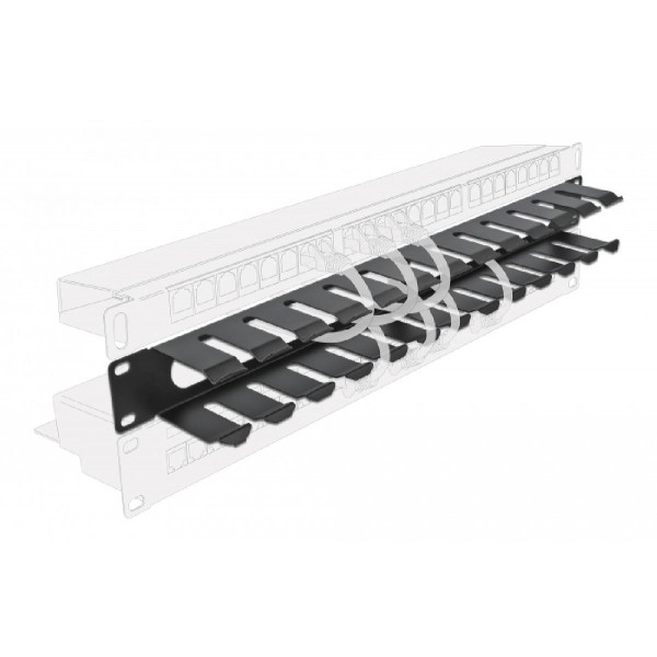 POWERTECH cable management NETW-0028 για rack 19"/1U, μεταλλικό, μαύρο