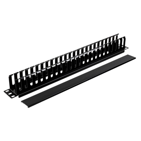 POWERTECH cable management NETW-0029 για rack 19"/1U, πλαστικό, μαύρο