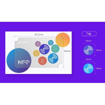 SONOFF smart αυτοκόλλητο NFC Tag, κάρτα με 2τμχ SONOFF smart αυτοκόλλητο NFC Tag, κάρτα με 2τμχ