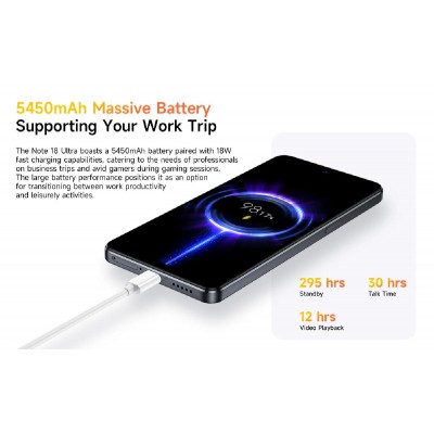ULEFONE smartphone Note 18 Ultra, 5G, 6.78", 6/256GB, 5450mAh, μαύρο ULEFONE smartphone Note 18 Ultra, 5G, 6.78", 6/256GB, 5450mAh, μαύρο