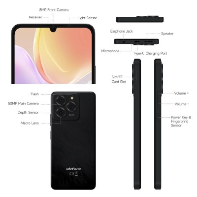 ULEFONE smartphone Note 20 Pro, 6.75", 4/256GB, 6000mAh, μαύρο ULEFONE smartphone Note 20 Pro, 6.75", 4/256GB, 6000mAh, μαύρο