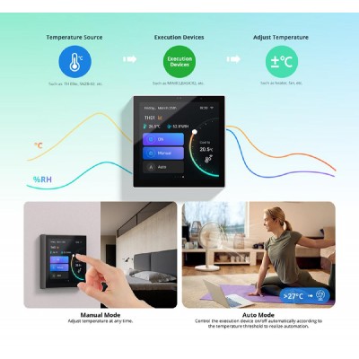 SONOFF smart panel ελέγχου NSPanel Pro, οθόνη αφής, Wi-Fi, Zigbee, μαύρο SONOFF smart panel ελέγχου NSPanel Pro, οθόνη αφής, Wi-Fi, Zigbee, μαύρο