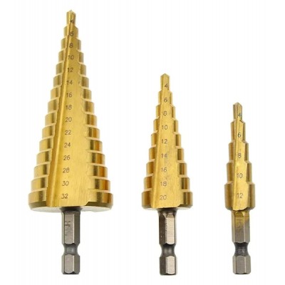 Σετ κωνικά τρυπάνια NZ16 για μέταλλο & πλαστικό, 4-32mm, 3τμχ Σετ κωνικά τρυπάνια NZ16 για μέταλλο & πλαστικό, 4-32mm, 3τμχ