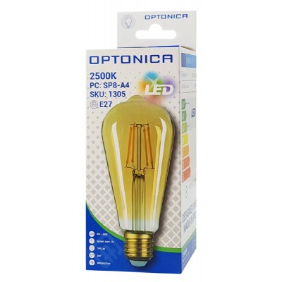 OPTONICA LED Λάμπα ST64 1305, 8W, 2500K, E27, 700LM OPTONICA LED Λάμπα ST64 1305, 8W, 2500K, E27, 700LM