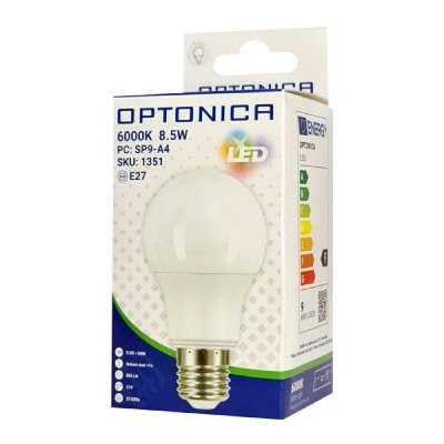 OPTONICA LED λάμπα A60 1351, 8.5W, 6000K, E27, 806lm OPTONICA LED λάμπα A60 1351, 8.5W, 6000K, E27, 806lm